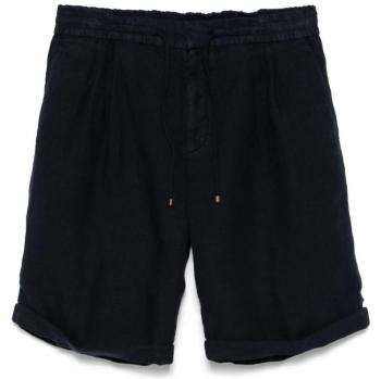 M243DU0020 Blue Linen Bermuda Shorts – Brunello Cucinelli Men’s Collection, Size 50