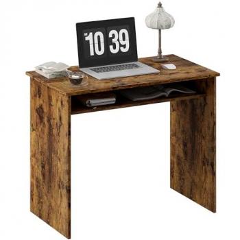 Study Workspace with Shelving – Rustic Brown