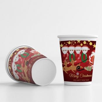 10 Pack Christmas Family Pattern Paper Cups
