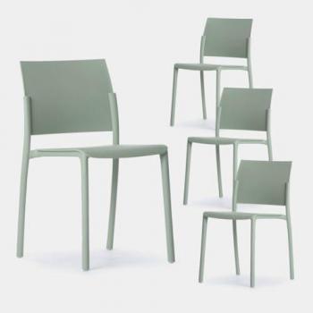 Conjunto de sillas de plástico verde 46x80 cm