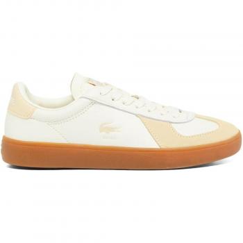 Zapatillas Lacoste Baseshot Pro de Ante en Color Blanco y Naranja