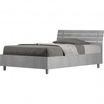 Cama Ankel 120x190 Somier Lámina + Cabecero Inclinado de Listones de Cemento