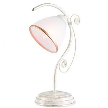 Lamkur Retro Lampada da tavolo bianca stile anni ’60 E27