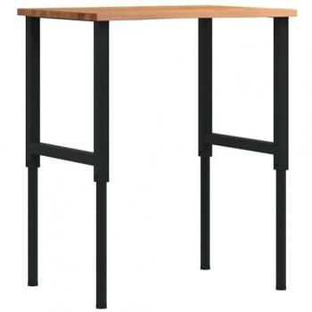 Banco de trabajo de madera roble 80x60x(71,5-98) cm