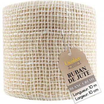 Tela de Yute Blanco 10cm×10m – Toque Bohemio y Elegante