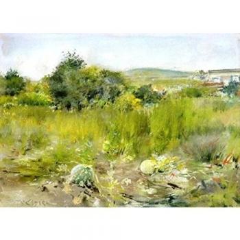 Impresión artística OdsanArt En el jardín con texto plano Flatbush Old Garden (tamaño: 12 x 22,86 cm)