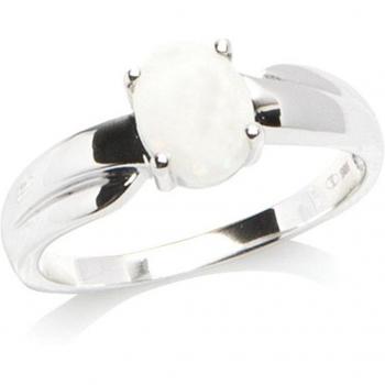 White Opal Goddess Sterling Silver Ring