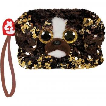 TY Fashion Portemonnee Hond Brutus 13 cm Bruin/Goud