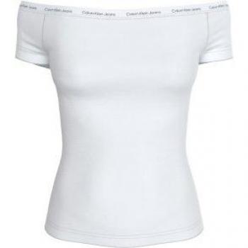 Calvin Klein Jeans T-Shirt mit elastischem U-Boot-Ausschnitt, Größe XL