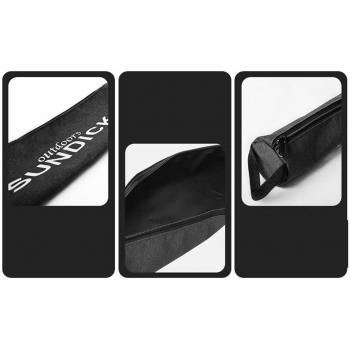 Bolsa organizadora de clavos para tienda de campaña, con cremallera, color negro, 35.5x8cm
