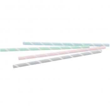 Pailles Jumbo Rayées en Papier 23 cm, Ø 0,8 cm