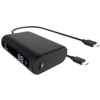 Powerbank 10000mAh con 2 cavi USB-C, Nero