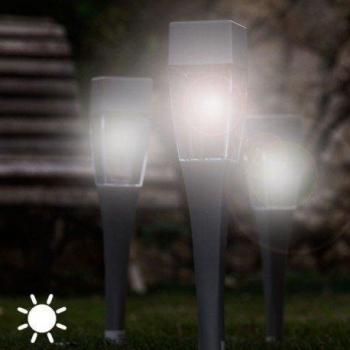 Conjunto 4 Estacas Solar Color Plata Koopman