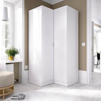 Armadio Appendiabiti Elgon 2 Ante Battenti Angolare 91x93h184 cm Bianco