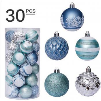 30pcs 60mm Holiday Tree Bauble Set