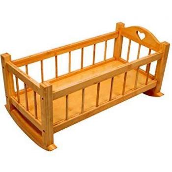 Legler small foot Puppenwiege aus Naturholz, geeignet für Puppen bis 45 cm