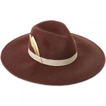Fedora jazz chic con ala amplia y tejido de lana