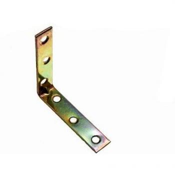 Premium Quality Corner Brace Angle Repair Bracket, Yellow Zinc Plated Steel, 75mm