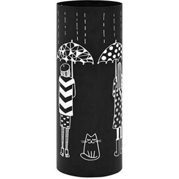 Porta Ombrelli in Acciaio Nero con Disegno Femminile