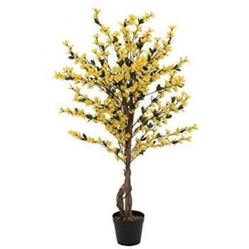 Forsythia Artificiale con 4 Tronchi, Giallo, 120 cm