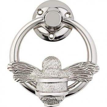 BrassHoney Bee Door Knocker – Classic Nickel Polish