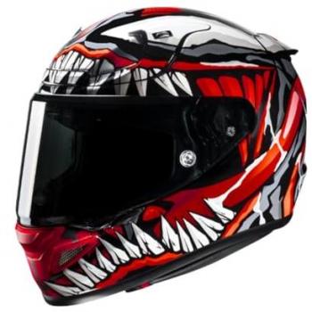 HJC RPHA 12 Maximized Venom Marvel Casco Moto Integrale Nero Bianco Rosso 2XL