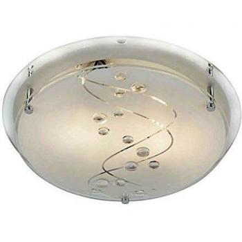 Flush Ceiling Light 3020-32CC Frosted Patterned Glass