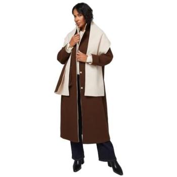 Wallis Women's Chocolate Detail Coat, Size 18 (Dual Face)