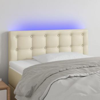 Testiera Letto LED Crema 80x5x78/88 cm in Similpelle