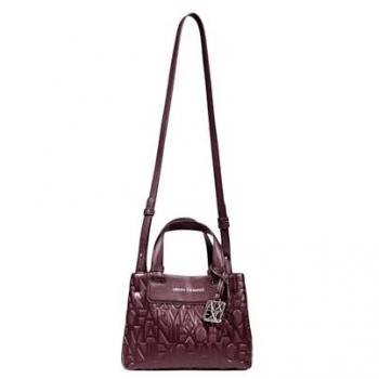 Armani Borsa a mano shopper mini logata Bordeaux – Taglia 1