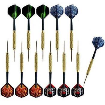 Steel‑Tip Darts with Flights – Gaoni 12 PC Set (19 g)