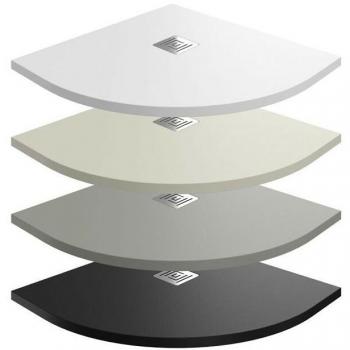 Plato de Ducha Pizarra Ardesia Grafita, Forma Semicircular Extraplano 90x90