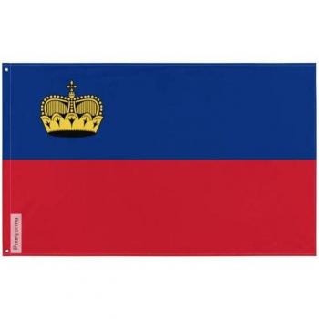 Iron-Ring Flag of Liechtenstein – 128x192 cm Polyester, Double-Sided Design