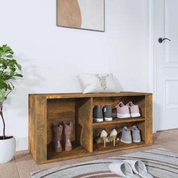 Shoe Cabinet in Smoked Oak Finish 100x35x45 cm
