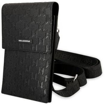 Karl Lagerfeld Black Monogrammed Phone Pouch