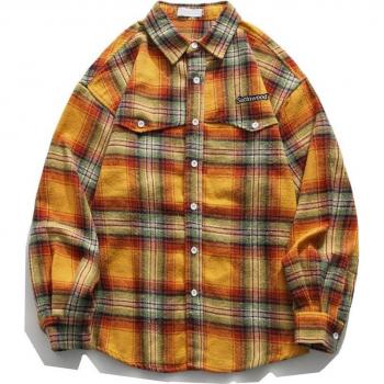 Hoodie Plaid Drak Icon – Flanelle à Col Rabattu, Lettrage Brodé