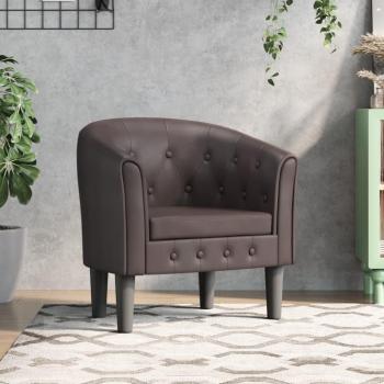 Sillón cuero sintético marrón Día y Noche