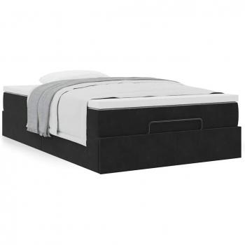 Rangement + Cadre de Lit Ottoman Noir 120x190 – Matelas Velours