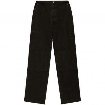 MM6 Maison Margiela Black Canvas Wide Leg Trousers for Men
