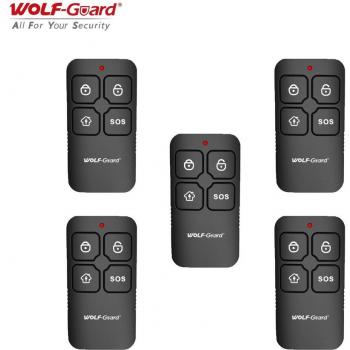 5 x Wolf-Guard 433MHz Wireless Waterproof Black RF Keyfobs for Home Alarm System