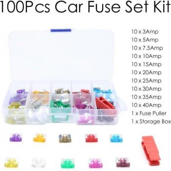 100Pcs Assorted Micro Blade Fuse Set for Vehicles
