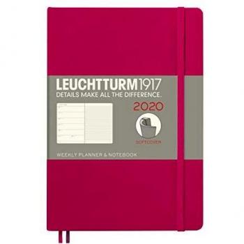 LEUCHTTURM1917 359949 A5 Softcover Weekly Planner & Notebook, Berry, 2020, English Version