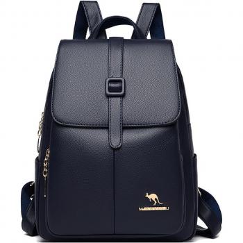 Women's Large Capacity Waterproof Backpack, 2022 Model – PU Leather Solid Casual Student Bag