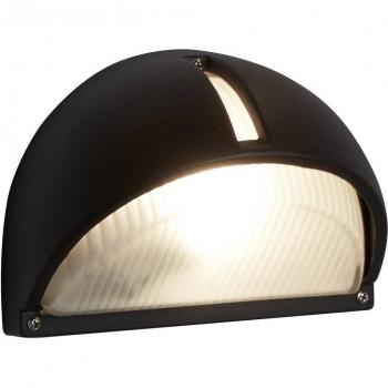 Apliques contemporáneos de aluminio y vidrio negros Kentucky con una luz E27