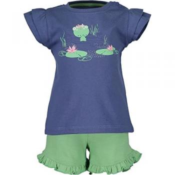 Set di T-shirt e Shorts Jeans Blu per Ragazze Blue Seven