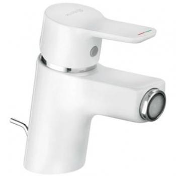 Kludi Pure & Easy Modell 375339165 – Weisse/Chrom-Bidetarmatur mit Metallablauf