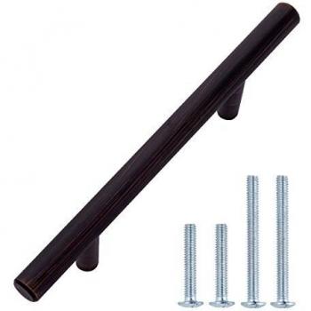 AmazonBasics Euro Bar Cabinet Handle (3 Hole Center), Oil Rubbed Bronze, 25-Pack