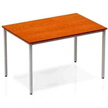 Impulse Straight Table 1200 Oak Box Frame Leg Silver BF00128