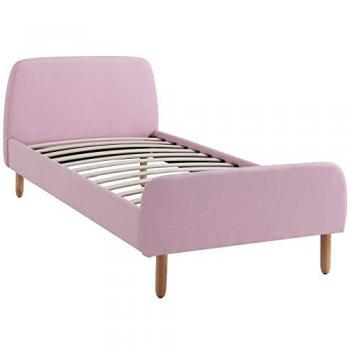 Sommiers + Lit Camille 90x190 cm, Tissu Rose
