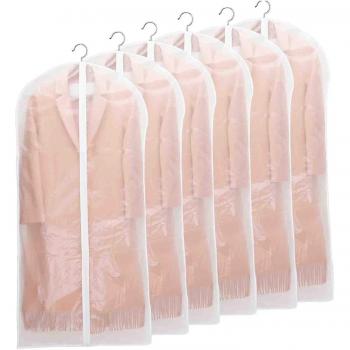 Housses de vêtement en polyéthylène transparent, pack 6, fermeture éclair